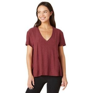 Beyond Yoga Featherweight Split Up Long Tee Burgundy XS